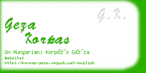 geza korpas business card